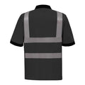 Black - Back - Yoko Hi-Vis Short Sleeve Polo Shirt - Mens Workwear