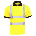 Hi-Vis Yellow - Front - Yoko Hi-Vis Short Sleeve Polo Shirt - Mens Workwear