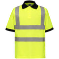 Hi-Vis Yellow - Back - Yoko Hi-Vis Short Sleeve Polo Shirt - Mens Workwear