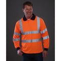 Hi Vis Orange - Back - Yoko Ladies-Womens Hi-Vis Long Sleeve Polo Shirt