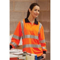 Hi Vis Orange - Side - Yoko Ladies-Womens Hi-Vis Long Sleeve Polo Shirt