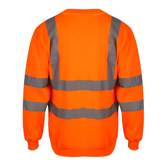 Hi Vis Orange - Back - Yoko Unisex Hi-Vis Heavyweight Sweatshirt