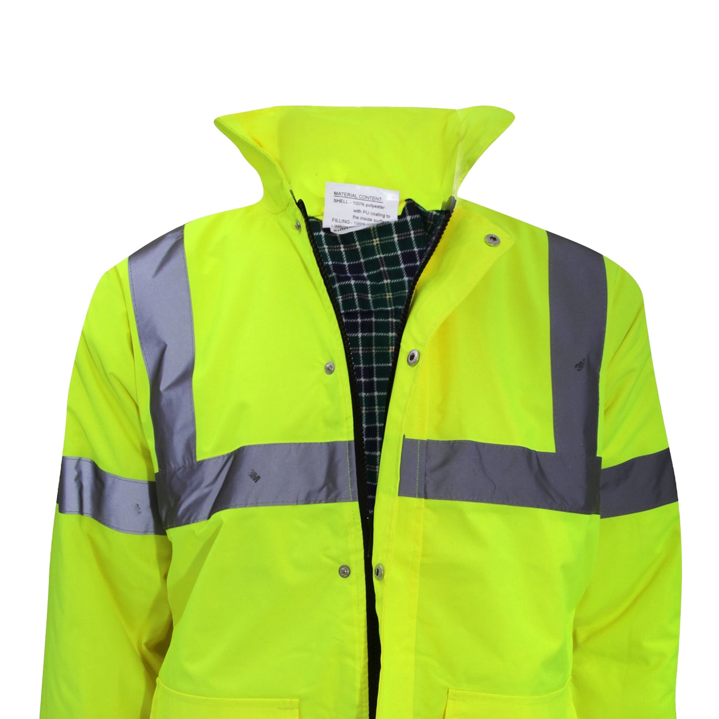 Hi-Vis Yellow - Back - Yoko Mens Hi-Vis Contractor Jacket