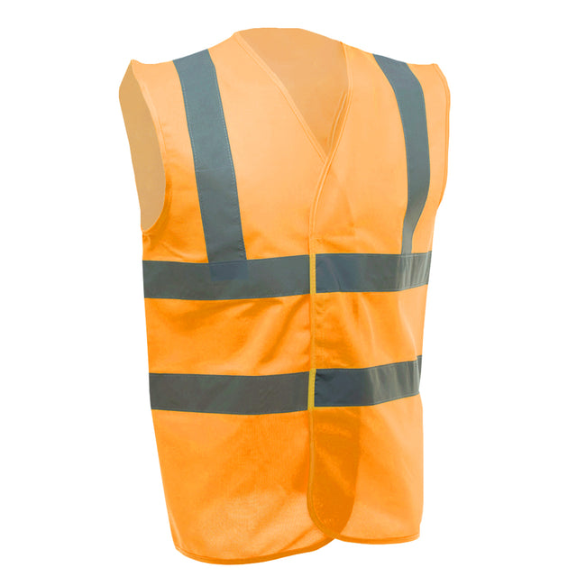 Hi-Vis Yellow - Close up - Yoko Unisex Premium Hi-Vis Waistcoat Vest - Jacket