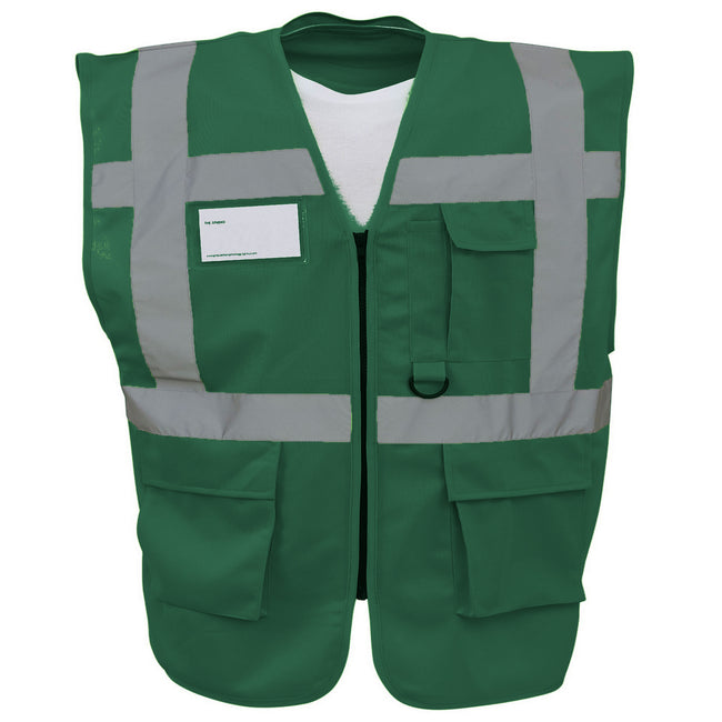 Paramedic Green - Front - Yoko Hi-Vis Premium Executive-Manager Waistcoat - Jacket
