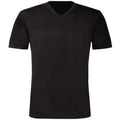 Black - Front - B&C Mens Exact V-Neck Short Sleeve T-Shirt