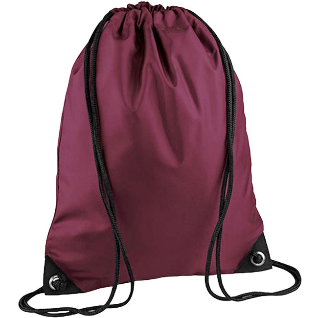 Burgundy - Front - Bagbase Premium Gymsac Water Resistant Bag (11 Litres)