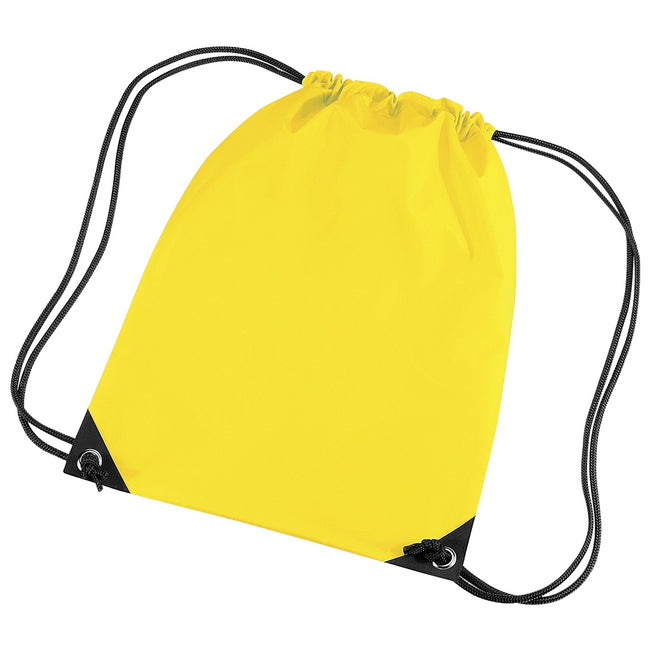 Yellow - Back - Bagbase Premium Gymsac Water Resistant Bag (11 Litres)