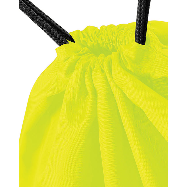 Fluoresent Yellow - Side - Bagbase Premium Gymsac Water Resistant Bag (11 Litres)