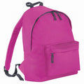 Fuchsia-Graphite - Front - Bagbase Junior Fashion Backpack - Rucksack (14 Litres)