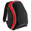 Black-Classic Red-White - Front - Bagbase Teamwear Backpack - Rucksack (21 Litres)