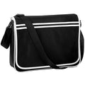 Black-White - Front - Bagbase Retro Adjustable Messenger Bag (12 Litres)