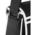 Black-White - Side - Bagbase Retro Adjustable Messenger Bag (12 Litres)