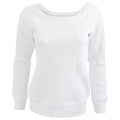 Solid White Triblend - Front - Bella Ladies-Womens Triblend Slouchy Wideneck Sweatshirt