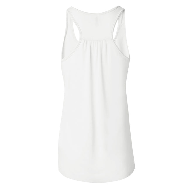 White - Lifestyle - Bella Ladies-Womens Flowy Racerback Tank Top