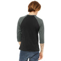 Black- Deep Heather Grey - Back - Canvas Mens 3-4 Sleeve Baseball T-Shirt