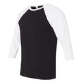 White-Dark Grey - Front - Canvas Mens 3-4 Sleeve Baseball T-Shirt