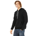 Black - Side - Bella + Canvas Unisex Pullover Polycotton Fleece Hooded Sweatshirt - Hoodie