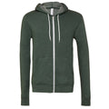 Heather Forest - Front - Canvas Unixex Zip-up Polycotton Fleece Hooded Sweatshirt - Hoodie