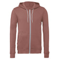 Mauve - Front - Canvas Unixex Zip-up Polycotton Fleece Hooded Sweatshirt - Hoodie