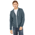 Slate Heather - Back - Canvas Unixex Zip-up Polycotton Fleece Hooded Sweatshirt - Hoodie