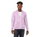 Lilac - Side - Canvas Unixex Zip-up Polycotton Fleece Hooded Sweatshirt - Hoodie