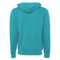 Teal - Back - Canvas Unixex Zip-up Polycotton Fleece Hooded Sweatshirt - Hoodie