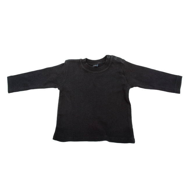 Black - Front - Babybugz Baby Girl Long Sleeve Tee - Baby And Toddlerwear