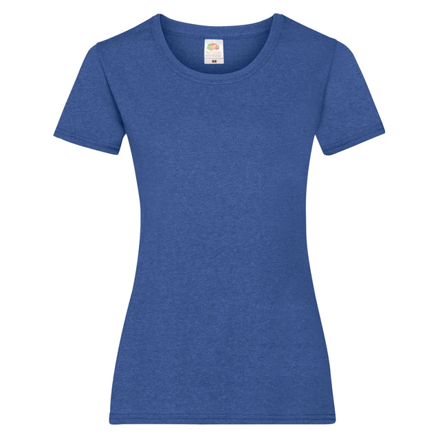 Retro Heather Royal - Front - Fruit Of The Loom Ladies-Womens Lady-Fit Valueweight Short Sleeve T-Shirt