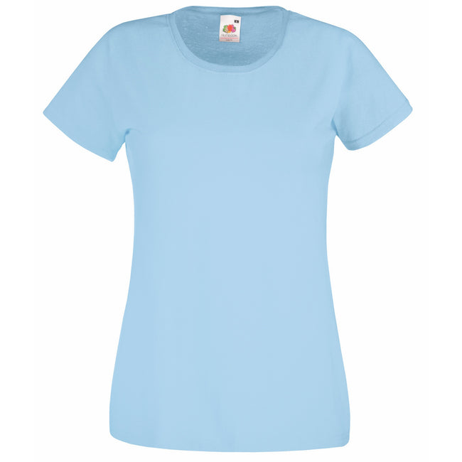 Sky Blue - Front - Fruit Of The Loom Ladies-Womens Lady-Fit Valueweight Short Sleeve T-Shirt