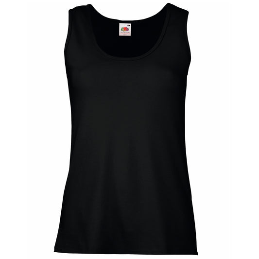 Black - Front - Fruit Of The Loom Womens-Ladies Valueweight Lady Fit Tank Top