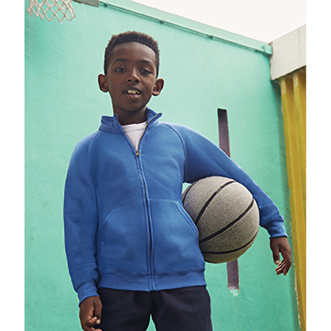 Royal - Side - Fruit Of The Loom Childrens-Kids Unisex Poly-Cotton Sweat Jacket