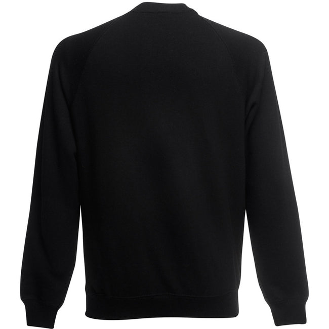 Black - Back - Fruit Of The Loom Childrens Unisex Raglan Sleeve Sweatshirt