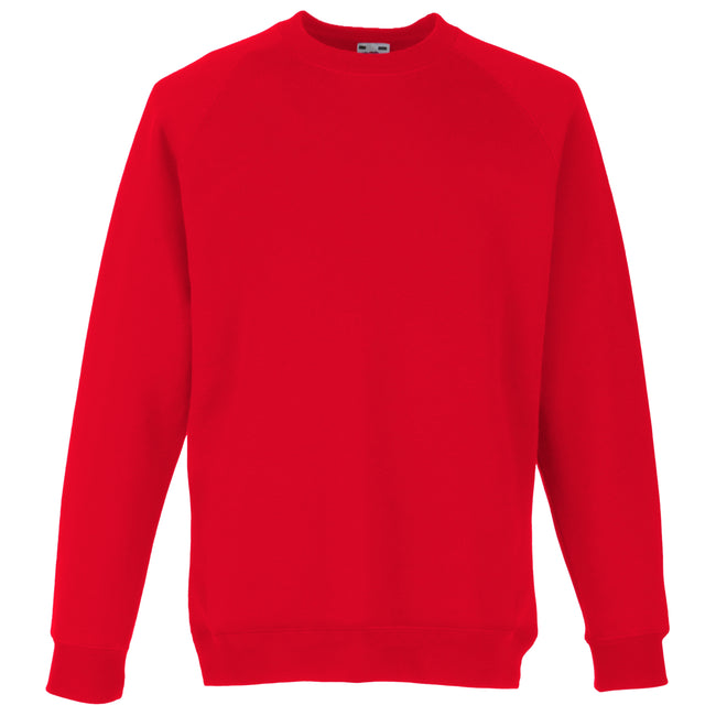 Red - Front - Fruit Of The Loom Childrens Unisex Raglan Sleeve Sweatshirt