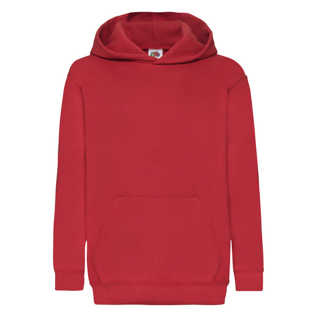 Red - Front - Fruit Of The Loom Childrens Unisex Hooded Sweatshirt - Hoodie