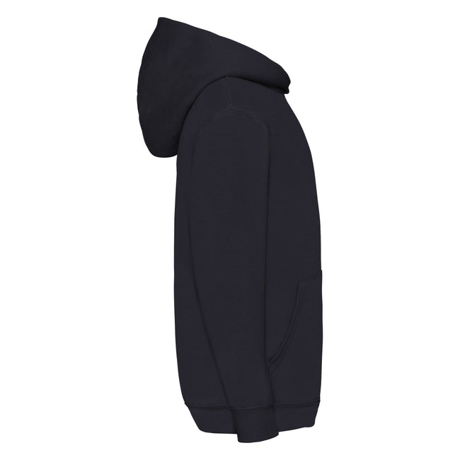 Deep Navy - Back - Fruit Of The Loom Childrens Unisex Hooded Sweatshirt - Hoodie