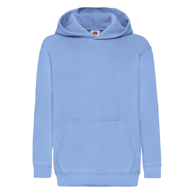 Sky Blue - Front - Fruit Of The Loom Childrens Unisex Hooded Sweatshirt - Hoodie