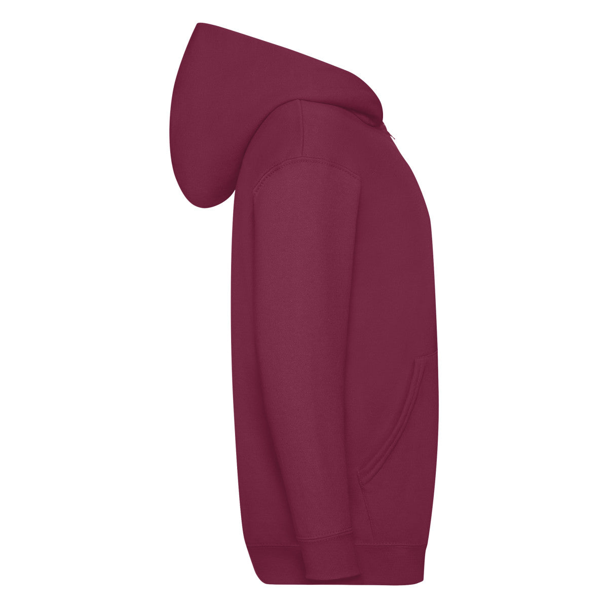 Burgundy - Side - Fruit Of The Loom Childrens-Kids Unisex Hooded Sweatshirt Jacket