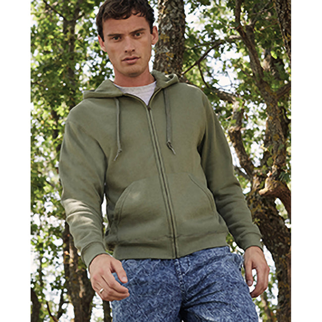Classic Olive - Side - Fruit Of The Loom Mens Hooded Sweatshirt