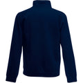Deep Navy - Back - Fruit Of The Loom Mens Zip Neck Sweatshirt Top