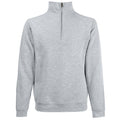 Heather Grey - Front - Fruit Of The Loom Mens Zip Neck Sweatshirt Top