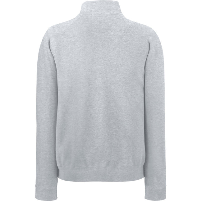 Heather Grey - Back - Fruit Of The Loom Mens Zip Neck Sweatshirt Top