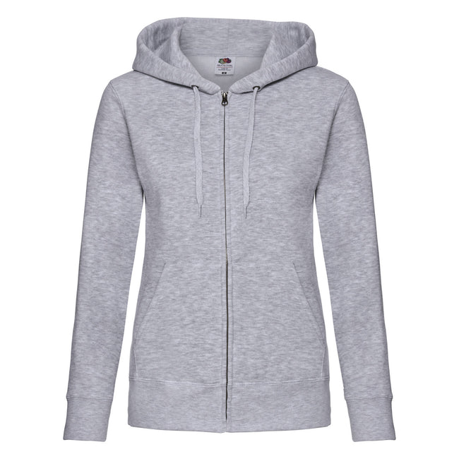 Heather Grey - Front - Fruit of the Loom Womens-Ladies Lady Fit Hoodie
