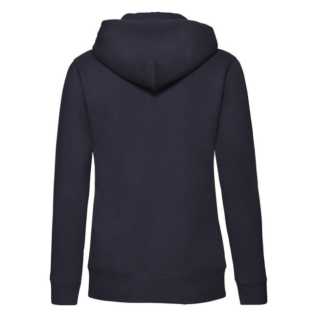 Deep Navy - Back - Fruit of the Loom Womens-Ladies Lady Fit Hoodie