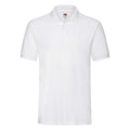 White - Front - Fruit of the Loom Womens-Ladies Premium Fitted Short-Sleeved Polo Shirt