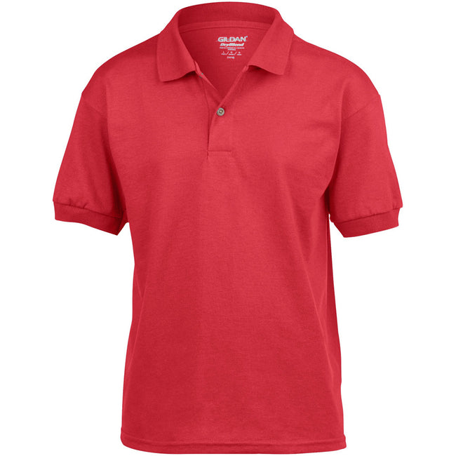 Red - Front - Gildan DryBlend Childrens Unisex Jersey Polo Shirt