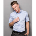 Light Blue - Side - Kustom Kit Mens Short Sleeve Tailored Fit Premium Oxford Shirt