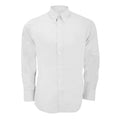 White - Front - Kustom Kit Mens Long Sleeve Tailored Fit Premium Oxford Shirt