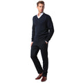 Black - Back - Kustom Kit Mens Arundel Long Sleeve V-Neck Sweater
