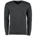 Graphite - Front - Kustom Kit Mens Arundel Long Sleeve V-Neck Sweater